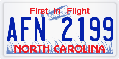 NC license plate AFN2199