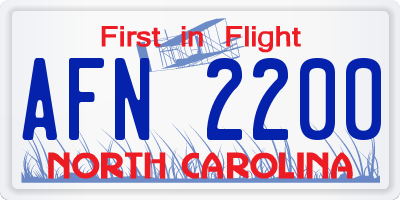 NC license plate AFN2200