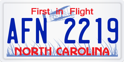NC license plate AFN2219