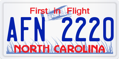 NC license plate AFN2220