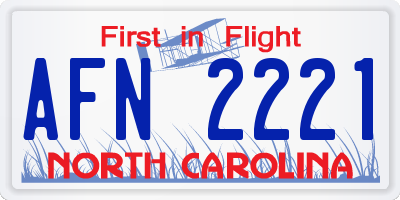 NC license plate AFN2221