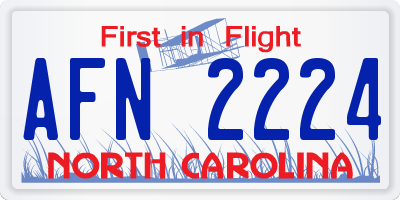NC license plate AFN2224