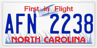 NC license plate AFN2238