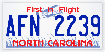 NC license plate AFN2239