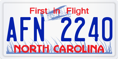 NC license plate AFN2240