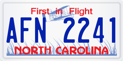 NC license plate AFN2241