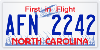 NC license plate AFN2242
