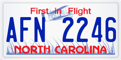 NC license plate AFN2246