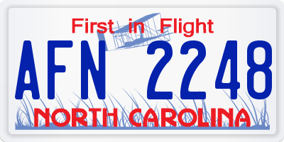 NC license plate AFN2248