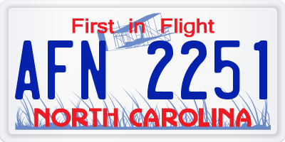 NC license plate AFN2251