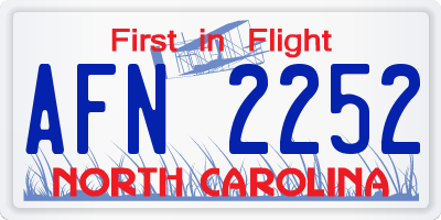 NC license plate AFN2252
