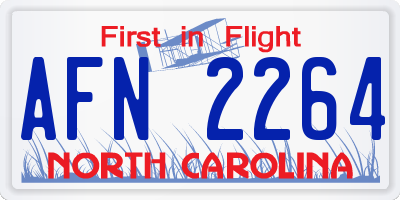 NC license plate AFN2264