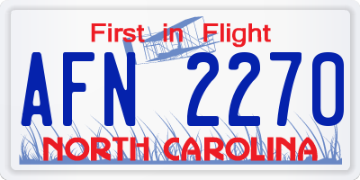 NC license plate AFN2270