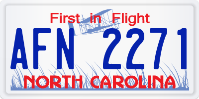 NC license plate AFN2271
