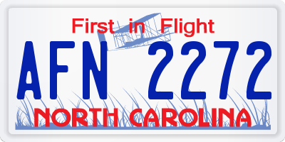 NC license plate AFN2272
