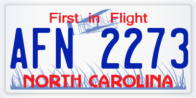 NC license plate AFN2273