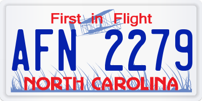 NC license plate AFN2279