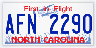 NC license plate AFN2290