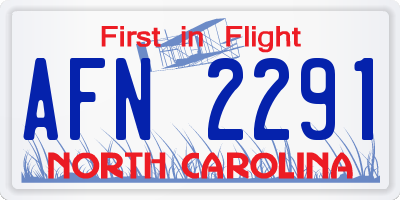 NC license plate AFN2291