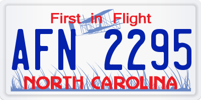 NC license plate AFN2295