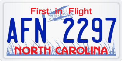 NC license plate AFN2297