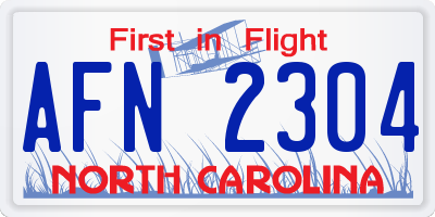 NC license plate AFN2304