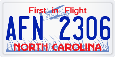 NC license plate AFN2306