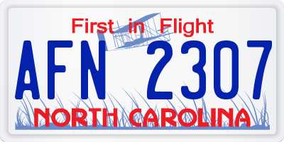 NC license plate AFN2307