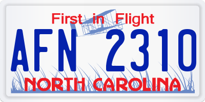 NC license plate AFN2310