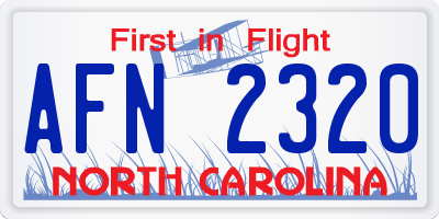 NC license plate AFN2320