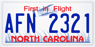 NC license plate AFN2321