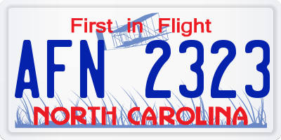 NC license plate AFN2323