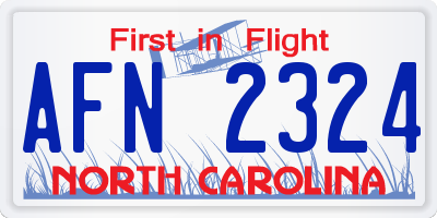 NC license plate AFN2324