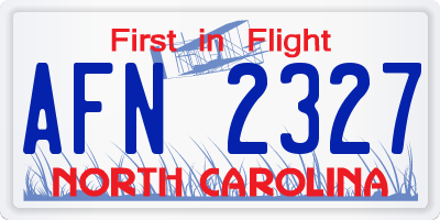 NC license plate AFN2327