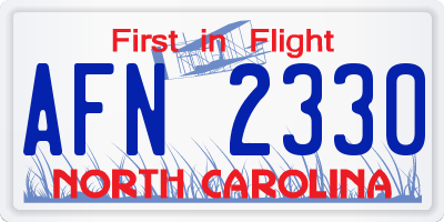 NC license plate AFN2330