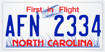 NC license plate AFN2334