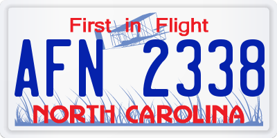 NC license plate AFN2338
