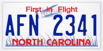 NC license plate AFN2341