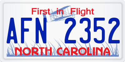 NC license plate AFN2352
