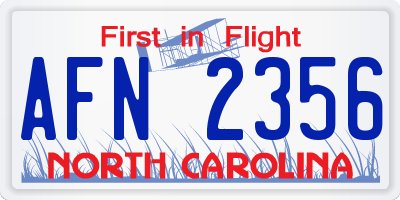 NC license plate AFN2356