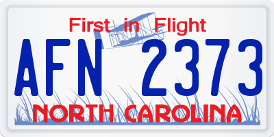 NC license plate AFN2373