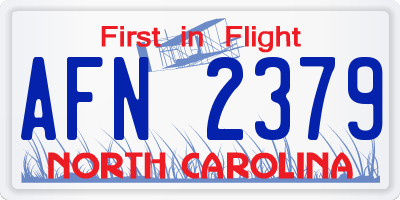 NC license plate AFN2379