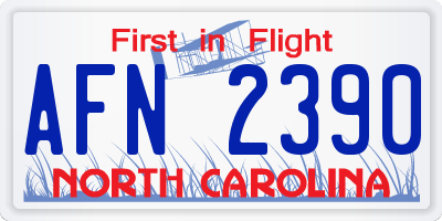 NC license plate AFN2390