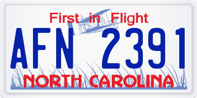 NC license plate AFN2391