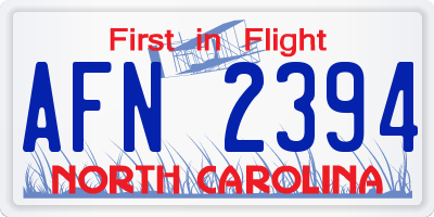 NC license plate AFN2394