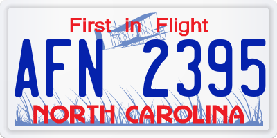 NC license plate AFN2395
