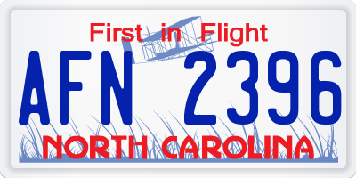 NC license plate AFN2396