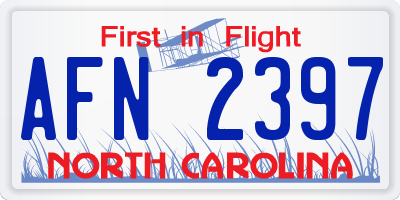 NC license plate AFN2397
