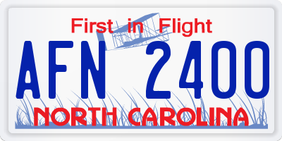 NC license plate AFN2400