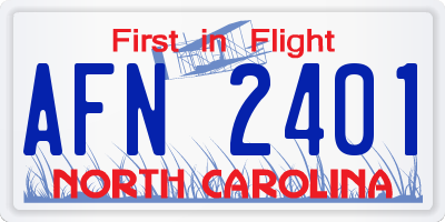 NC license plate AFN2401